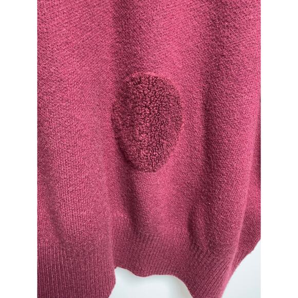 Tahari Sweater Burgundy Polka Dot Pullover Sweater Sz Large - Picture 11 of 11